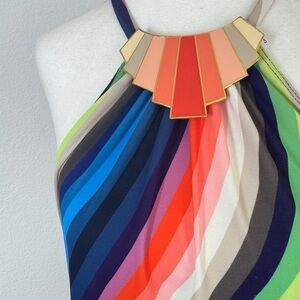 Trina Turk Colorful Striped Halter Top